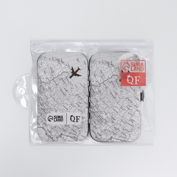 Набор маникюрный &laquo;Карта&raquo;, 6 предметов, в футляре, чёрный, белый