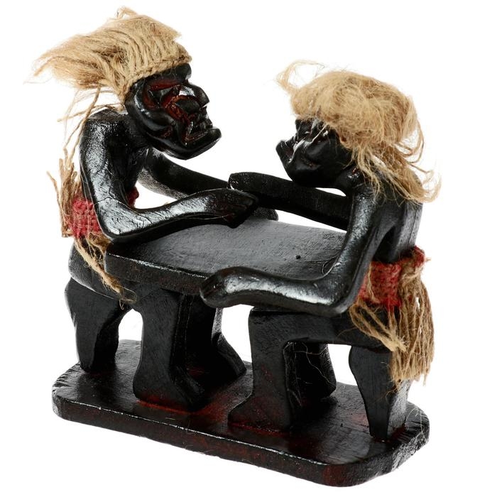 Сувенир &laquo;Аборигены и армреслинг&raquo;, 18&times;16&times;9 см, дерево