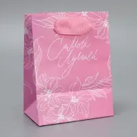 Пакет подарочный ламинированный, упаковка, &laquo;Самой лучшей&raquo;, 9 х 12 х 6.5 см