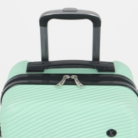 Чемодан малый 36 л (S), &laquo;Фабрика КАРТЕКС&raquo;, отдел на молнии, кодовый замок, 4 колеса, цвет мятный