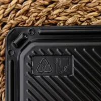 Контейнер пластиковый с крышкой одноразовый для суши Л-18, 18,4&times;16,2&times;3,8 см, внутренний 16&times;13,7&times;3,6 см, 770 мл, чёрный