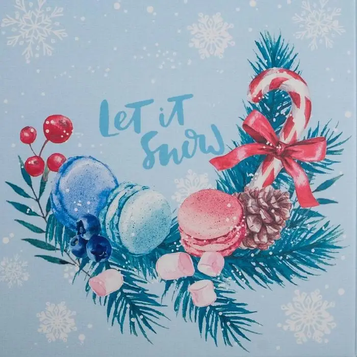 Коробка для кондитерских изделий с пластиковой крышкой &laquo;Морозное утро&raquo;, 13 х 13 х 3 см