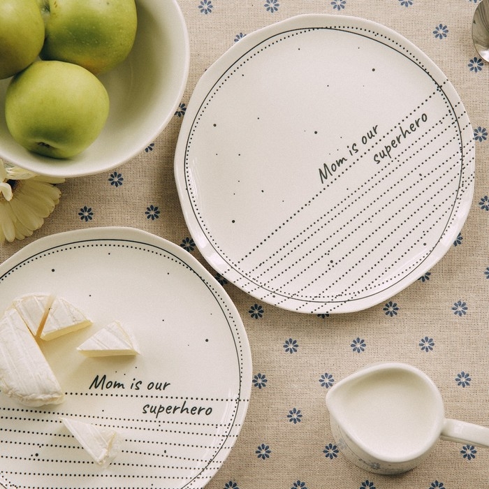 Набор тарелок фарфоровых SL Home &laquo;Милый дом&raquo;, d=21 см, цвет белый