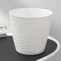 Горшок для цветов с поддоном Saffron, 1,5 л, d=14,6 см, h=13,5 см, пластиковый, цвет белый