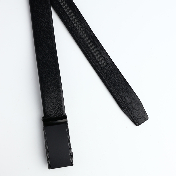 Ремень мужской, ширина 3,5 см, пряжка автомат, цвет чёрный