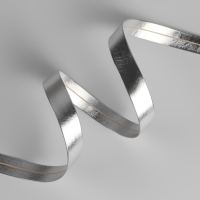 Косая бейка, кожаная, 15 мм &times; 10 &plusmn; 1 м, цвет серебряный