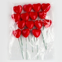 Набор топперов на проволоке &laquo;Сердце&raquo;, набор 15 шт., размер 1 шт. &mdash; 3 &times; 2 &times; 8,5 см