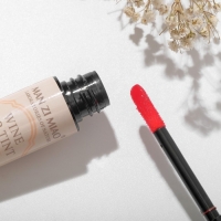 Набор 3 предмета: 2 кулона, тинт для губ &laquo;Неразлучники&raquo; сердце и вино, цветной в серебре, 25 см