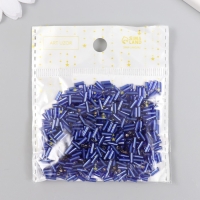 Стеклярус стекло 3&rdquo; "Ярко-синий" металлик набор 20 гр