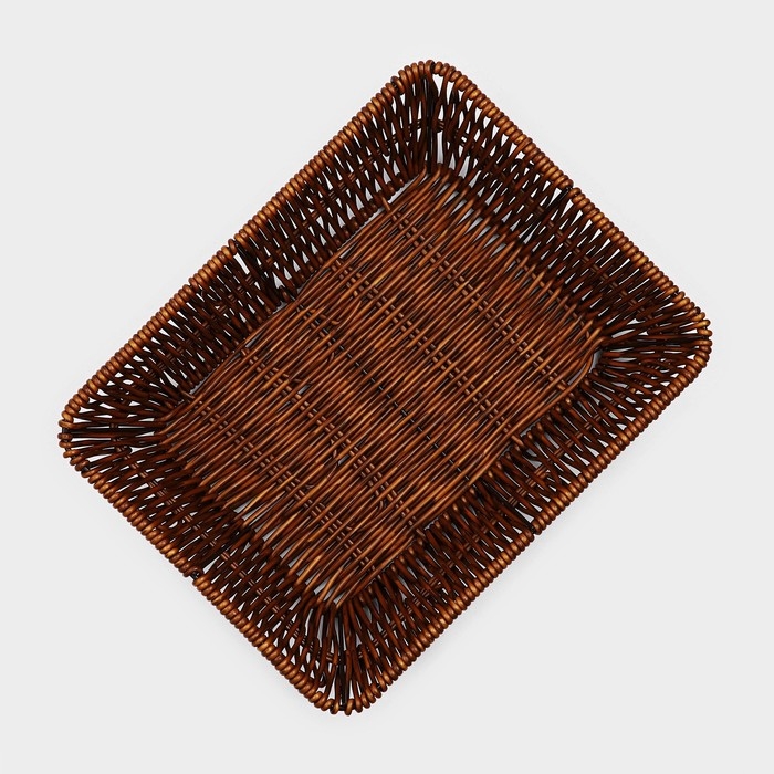 Корзинка для подачи Доляна &laquo;Огайо&raquo;, 26&times;20,5&times;6,5, прямоугольная, цвет коричневый