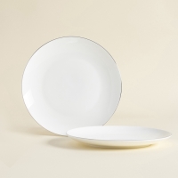 Тарелки SL Home &laquo;Каскарон&raquo;, d=20 см, набор 2 шт, костяной фарфор, белые