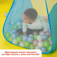 Шарики для сухого бассейна &laquo;Перламутровые&raquo;, диаметр шара 7,5 см, набор 150 штук, цвет розовый, голубой, белый, зелёный