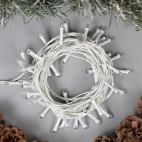 Гирлянда &laquo;Нить&raquo; 5 м, IP20, белая нить, 50 LED, свечение жёлтое, 8 режимов, 220 В