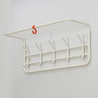 Вешалка настенная с полкой, 60&times;22&times;26,5 см, цвет белый