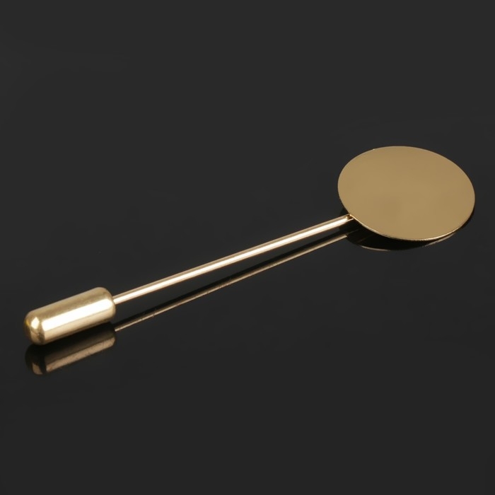 Основа &laquo;Брошь-игла&raquo; L=5 см, площадка 1,5 см (набор 5 шт.), цвет золото