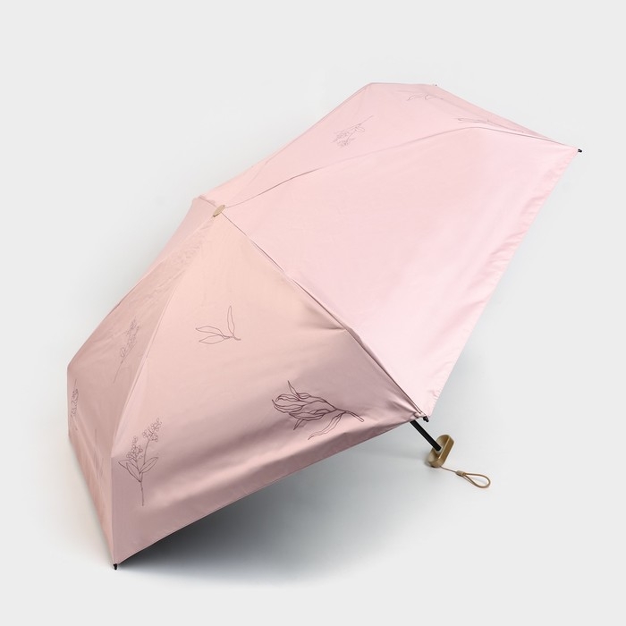 Зонт женский &laquo;Нюдовый минимализм&raquo;, 6 спиц, складывается в размер телефона.