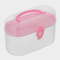 Органайзер для хранения со вставкой, 12&times;7,5&times;7,5 см, цвет розовый