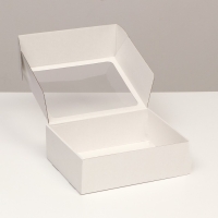 Коробка-шкатулка с окном, белая, 27 х 21 х 9 см  набор 5 шт