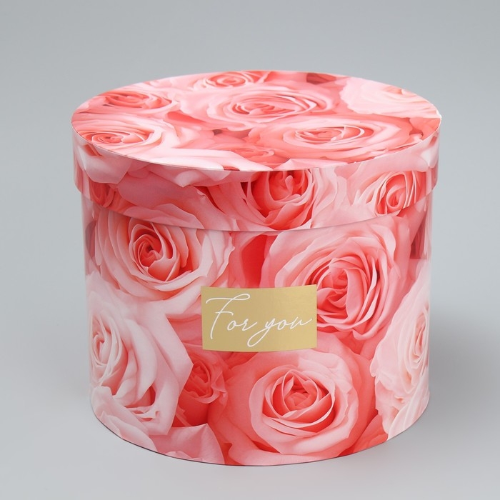 Набор шляпных коробок для цветов 4 в 1, упаковка подарочная, &laquo;Нежные цветы&raquo;, 14 х 13 см - 20 х 17,5 см