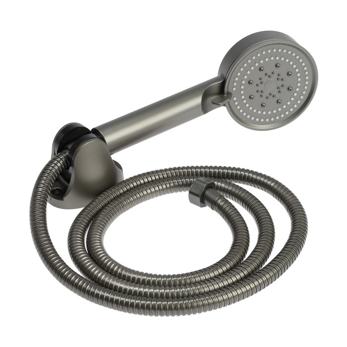 Смеситель для ванны ZEIN Z3856, однорычажный, душевой набор, лейка 5 режимов, графит