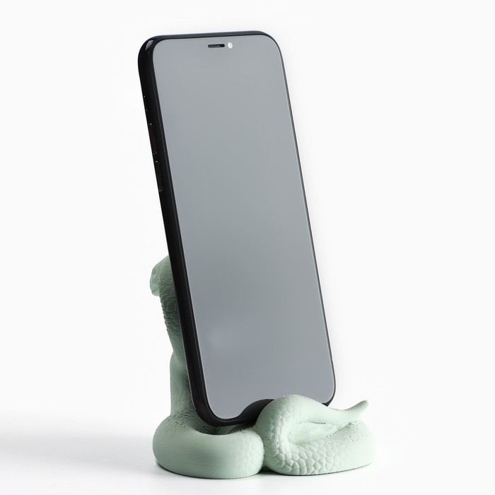 Подставка новогодняя под телефон &laquo;Кобра&raquo;, зелёная, 8,5 х 7,5 см