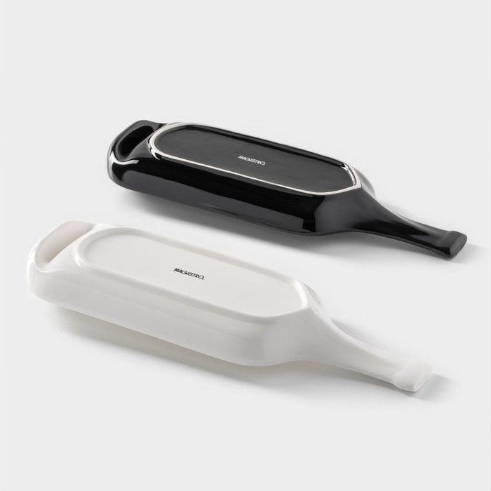 Набор блюд фарфоровых сервировочных Magistro &laquo;Бутыль Инь-Янь&raquo;, 31,8&times;10,8&times;2,8 см, цвет белый, чёрный