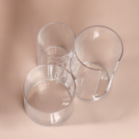 Органайзер для ватных палочек и дисков, с крышкой, 3 секции, 14 &times; 14 &times; 13 см, цвет прозрачный