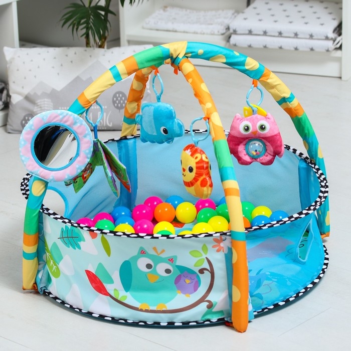 Развивающий коврик с дугами &laquo;Совушка&raquo;, бортик, 77х76 см.