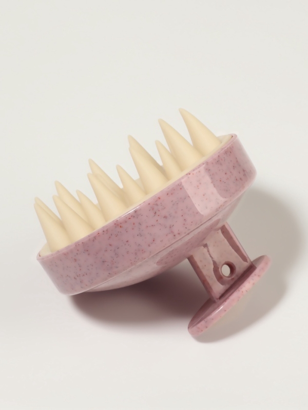 Щетка д/мытья и массажа головы силикон/пластик 7,5*7,5*6,5 см розов пакет QF