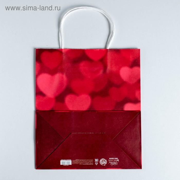 Пакет подарочный крафт, упаковка, &laquo;All you need is love&raquo;, 22 х 25 х 12 см