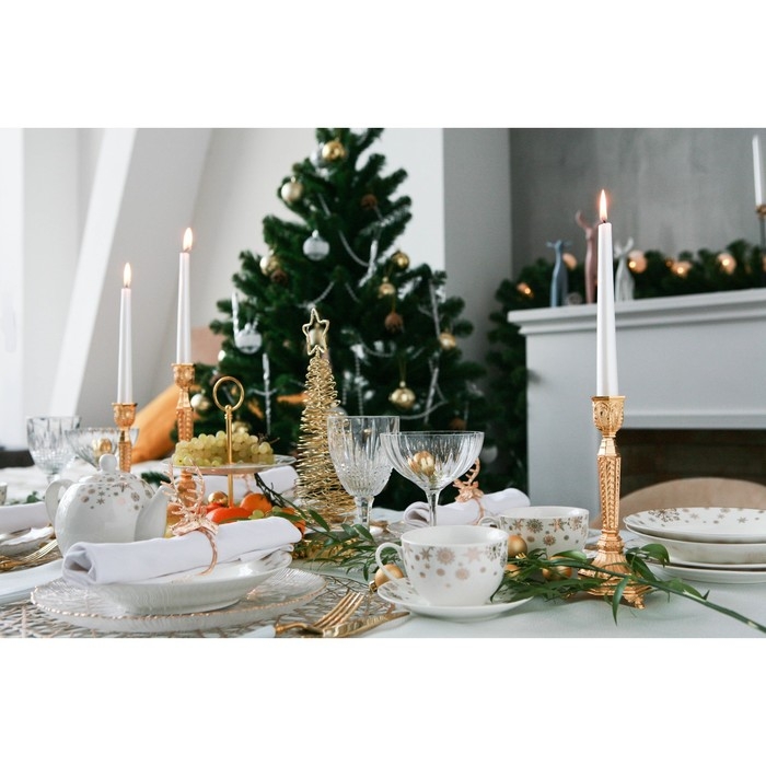 Тарелка фарфоровая глубокая Magistro &laquo;Новый Год. Снегопад&raquo;, 450 мл, d=20,8 см