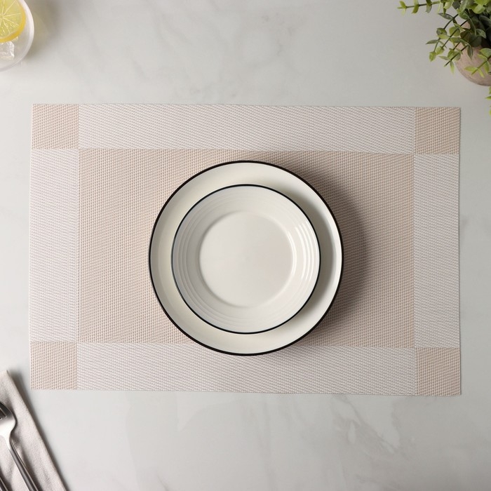 Салфетка сервировочная на стол Доляна &laquo;Шахматы&raquo;, 45&times;30 см, цвет бежевый
