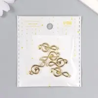 Металлический элемент, декоративная подвеска &laquo;Арт Узор. Скрипичный ключ&raquo;, золото, 2.9&times;1.3 см