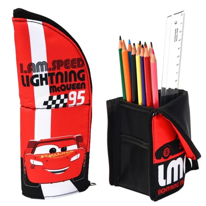 Пенал-тубус мягкий, 20х9 см, Тачки