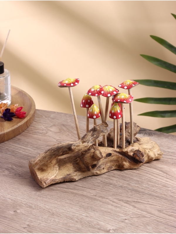 Сувенир "Грибочки" дерево, 25х10х15 см, цв. красно-желтый