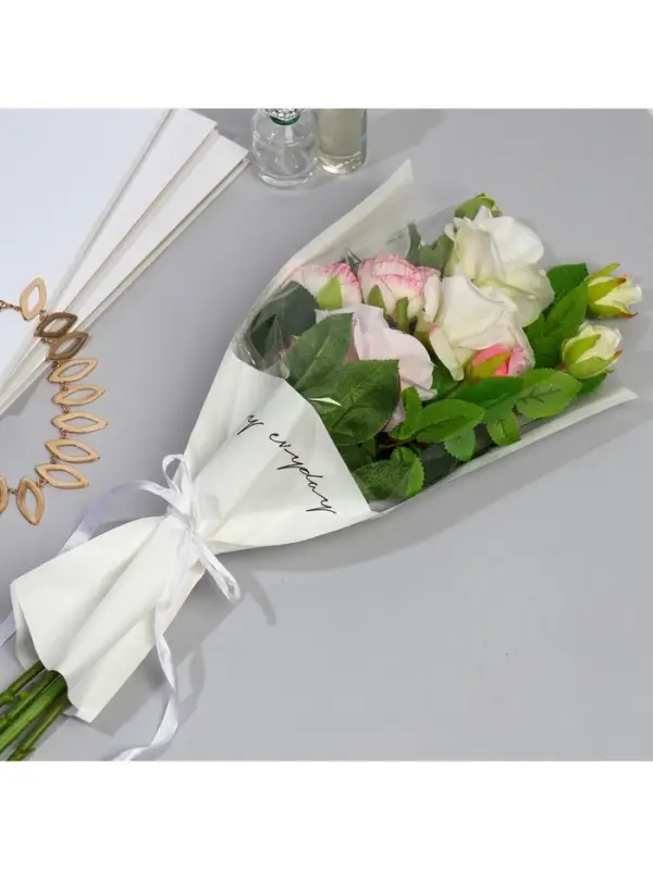 Пакет для цветов Happy everyday, белый, 28&times;13&times;44 см