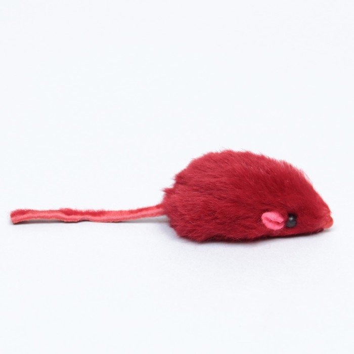 Игрушка для кошек "Малая мышь", натуральный мех кролика, 5 см, микс цветов