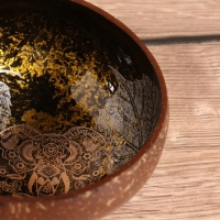 Чаша "Мудрый слон" 14х14х6 см, кокос