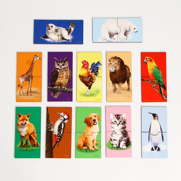 Пазл двойной &laquo;Животные&raquo; (головоломка), 12 пазлов, 24 детали