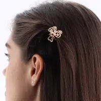 Крабик для волос &laquo;Бантик&raquo;, стразы, 2.5 см, золото