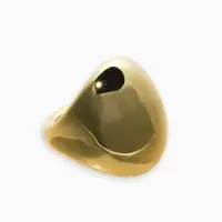 Кольцо пластик &laquo;Объемный круг&raquo;, размер 17, цвет золото