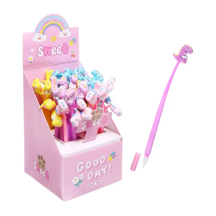 Ручка - прикол гелевая &laquo;Дино&raquo;, синий стержень, МИКС