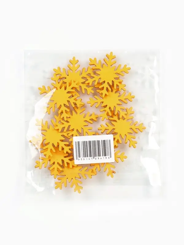 Снежинка "Золото" 3 &times; 3 см (набор 10 шт)