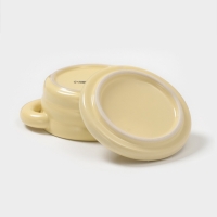 Горшочек для запекания Доляна &laquo;Зефир&raquo;, 250 мл, 15&times;10,5&times;6,3 см, с ручками, с крышкой, керамика, жёлтый