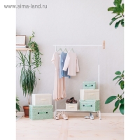 Короб стеллажный для хранения с крышкой Доляна &laquo;Алва&raquo;, 26&times;20&times;15 см, цвет бежевый