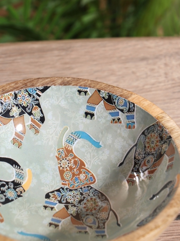 Миска "Мудрый слон" дерево манго 17,5х17,5х6,5 см