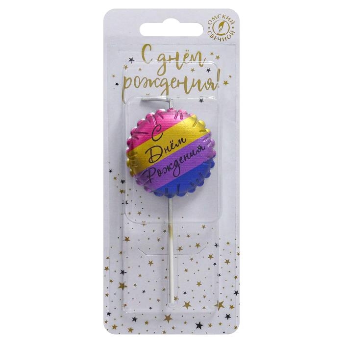 Свеча в торт "Воздушный шарик",  цветной