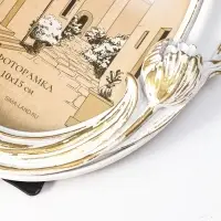 Фоторамка полистоун 10х15 см "Махровые тюльпаны" белая с золотом 14х2,5х20 см