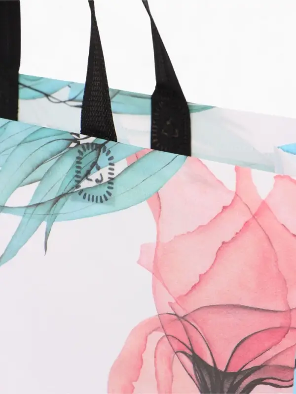 Сумка для покупок Цветы, 32*10*26. отд без молнии, серый