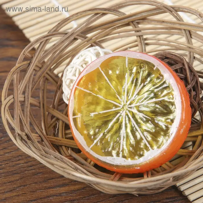 Муляж кусочек апельсин, d=5 см, (фасовка 10 шт., цена за 1 шт.)